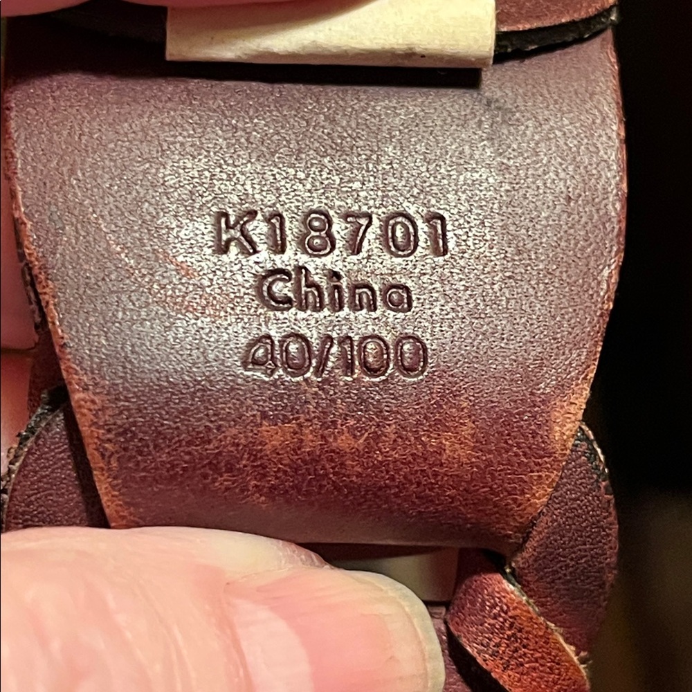 Vintage CK Calvin Klein 40 leather single prong buckle brown leather loop belt - Picture 7 of 8